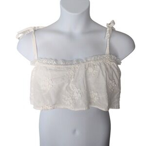 Altar'd State Cottagecore Lace Crop Top Size XXS White